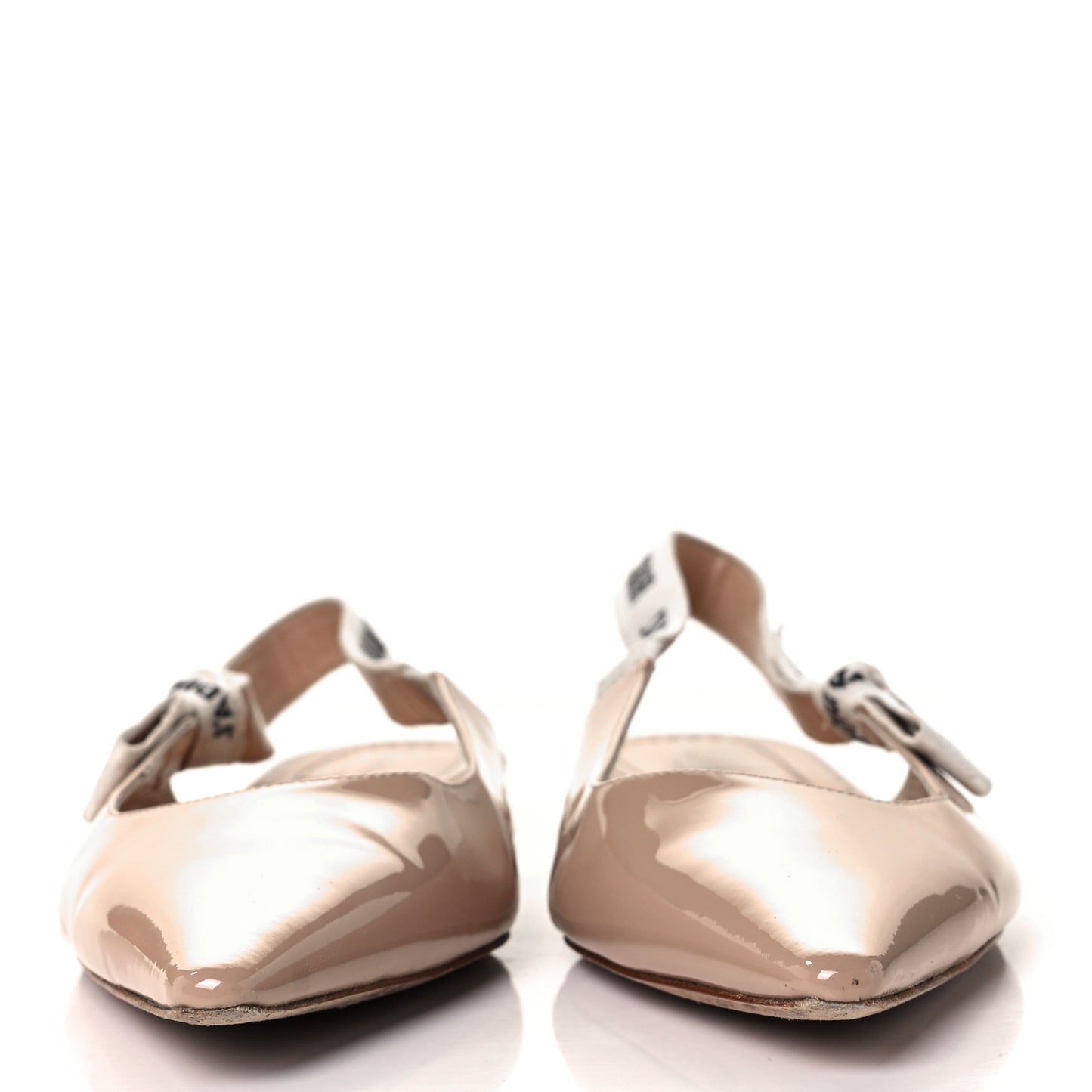 Patent Ribbon J'Adior Slingback Ballet Flats 40 Nude