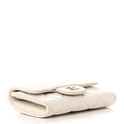 Chanel Caviar Quilted Flap Card Holder Wallet White 4 of 10