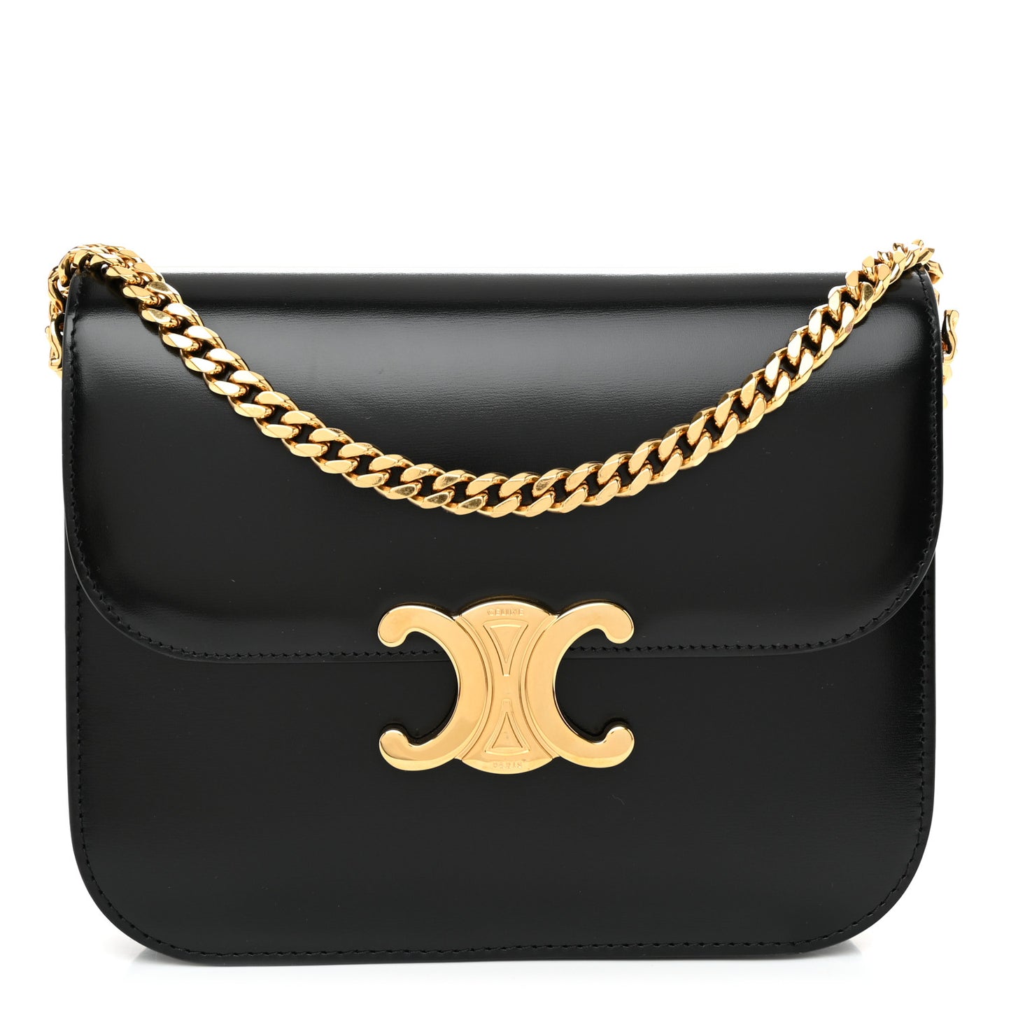 Shiny Calfskin College Triomphe Black