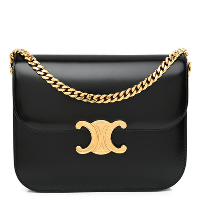 Celine Shiny Calfskin College Triomphe Black 1 of 10