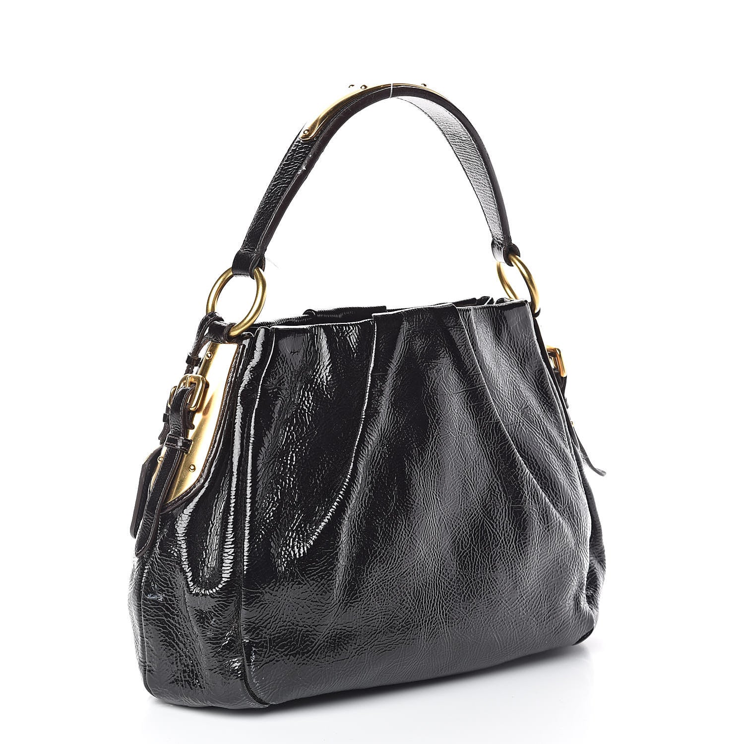 Prada Vernice Naplak Shoulder Bag Black 3 of 9