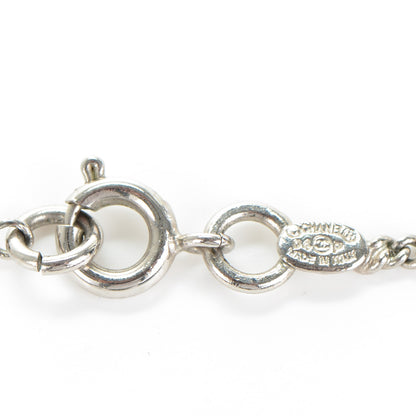 Chanel Enamel Heart CC Charm Necklace Silver 4 of 5