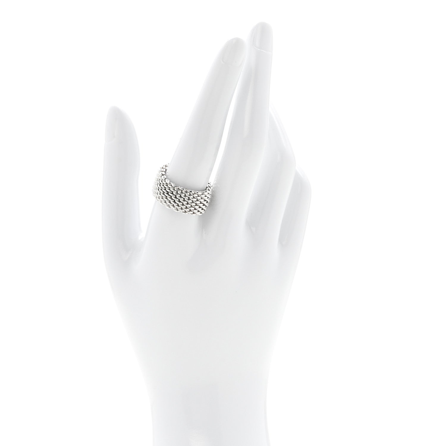 Tiffany Sterling Silver Somerset Mesh Ring 60 9.25 2 of 4