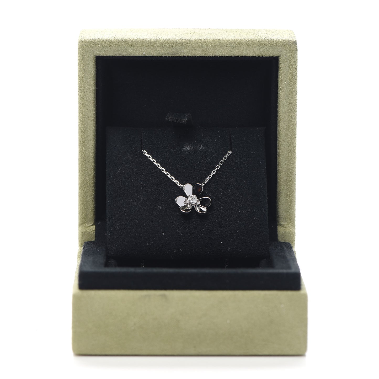 18K White Gold Diamond Mini Frivole Pendant Necklace