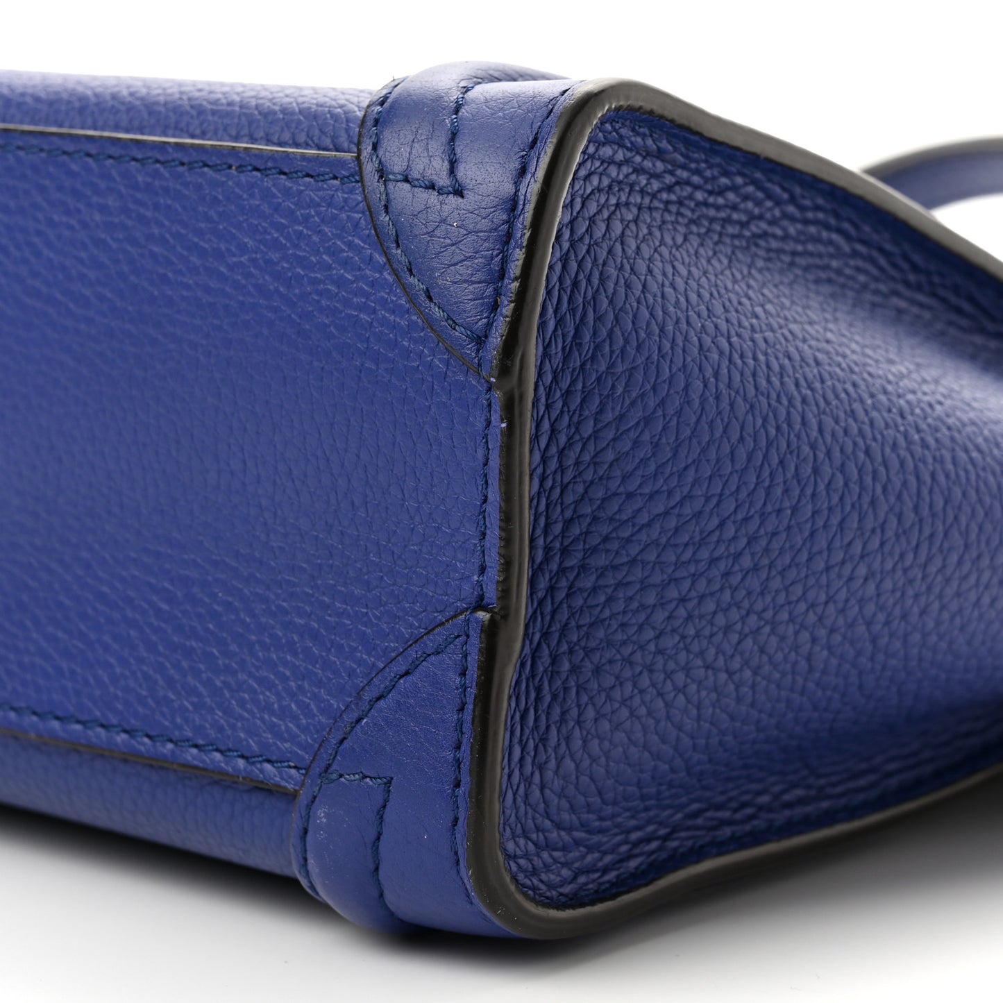 Drummed Calfskin Nano Luggage Indigo