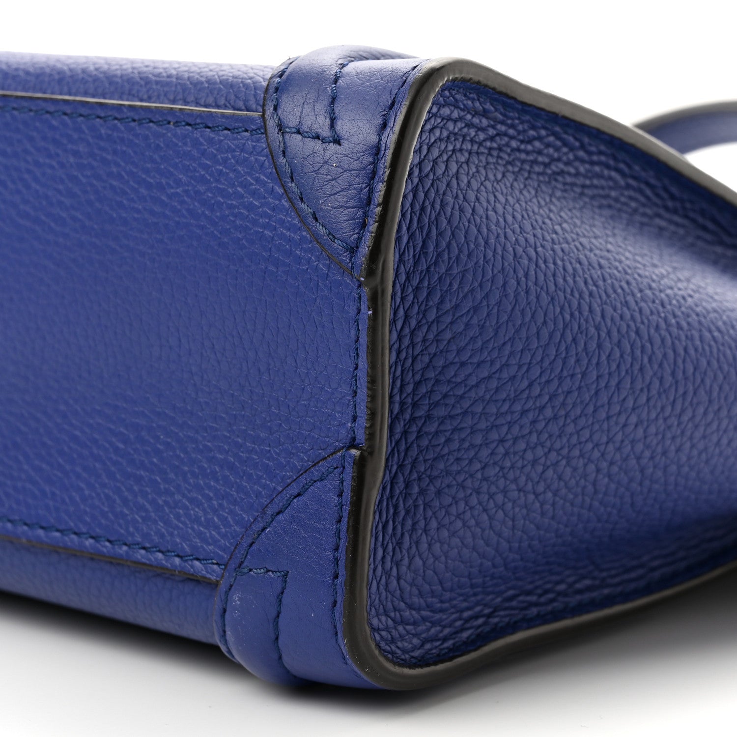 Celine Drummed Calfskin Nano Luggage Indigo 10 of 10