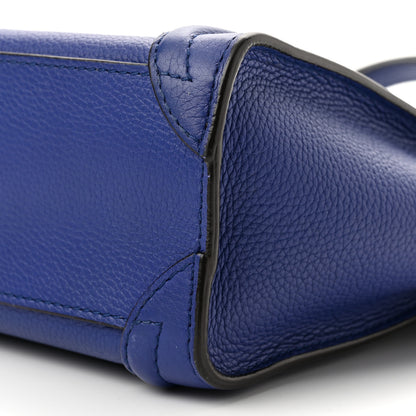 Celine Drummed Calfskin Nano Luggage Indigo 10 of 10
