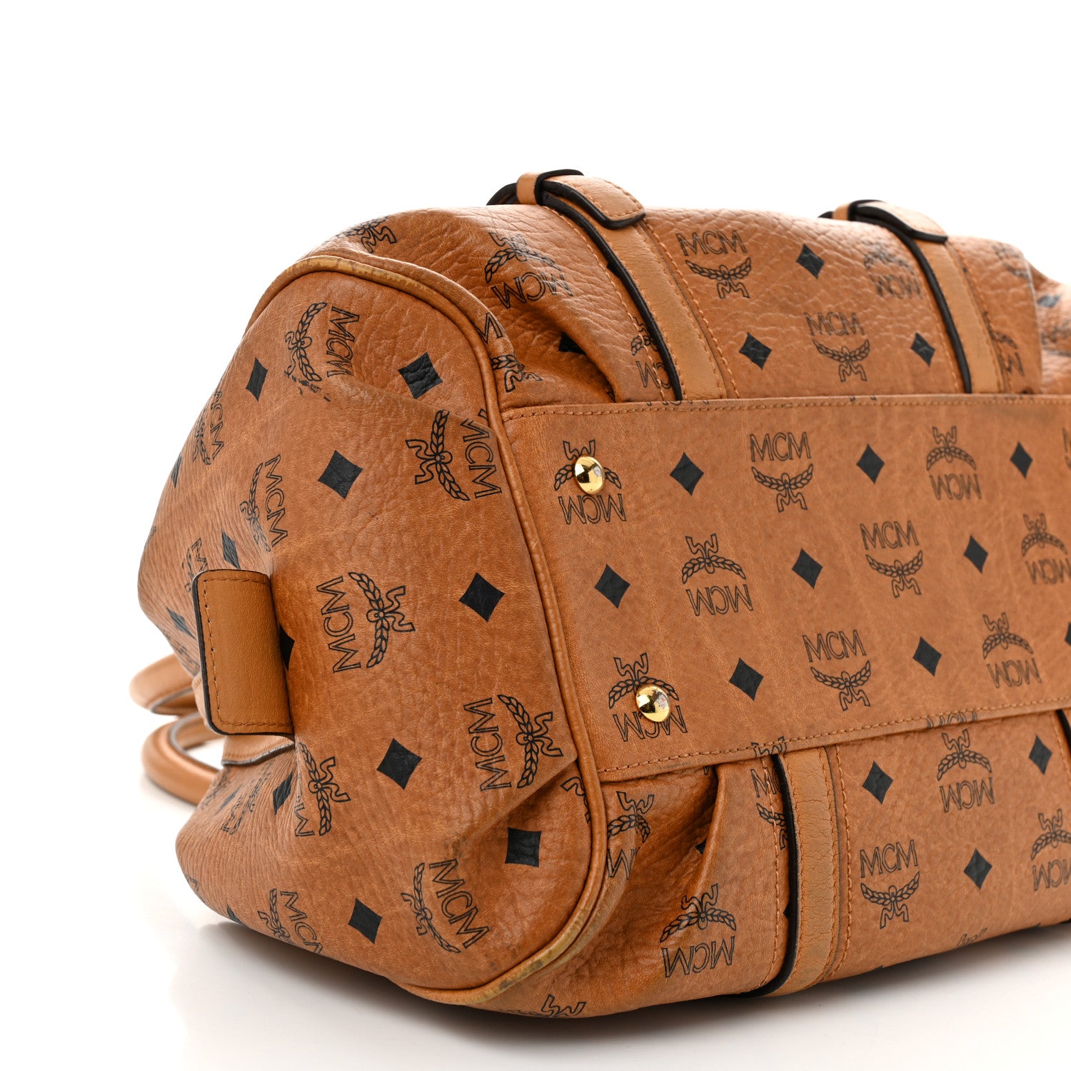 MCM Visetos Boston Bag Cognac 1689499 – FASHIONPHILE