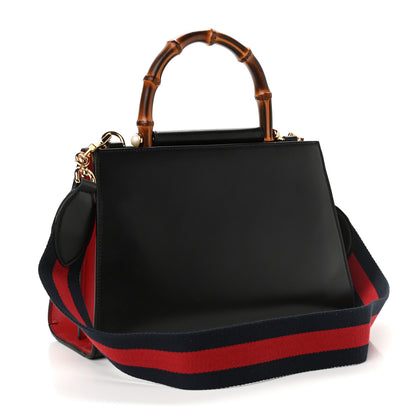 Gucci Nappa Bamboo Web Small Nymphaea Top Handle Bag Black 3 of 11