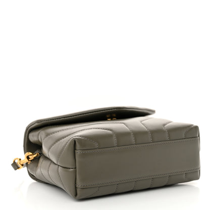 Saint Laurent Calfskin Y Quilted Monogram Toy Loulou Crossbody Bag Grey Kaki 4 of 11