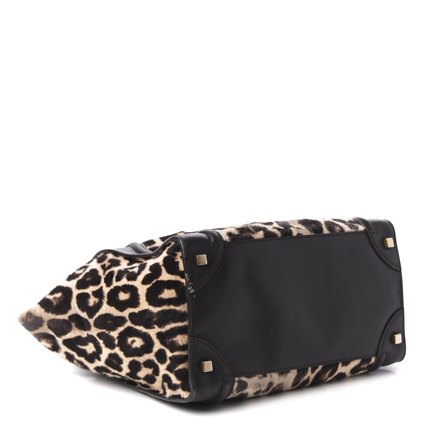 Celine Leopard Pony Hair Mini Luggage Brown 4 of 18