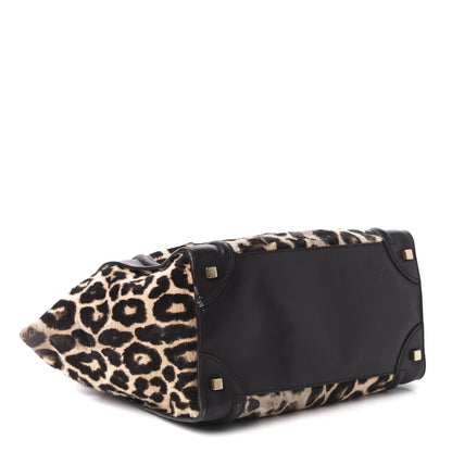 Celine Leopard Pony Hair Mini Luggage Brown 4 of 18