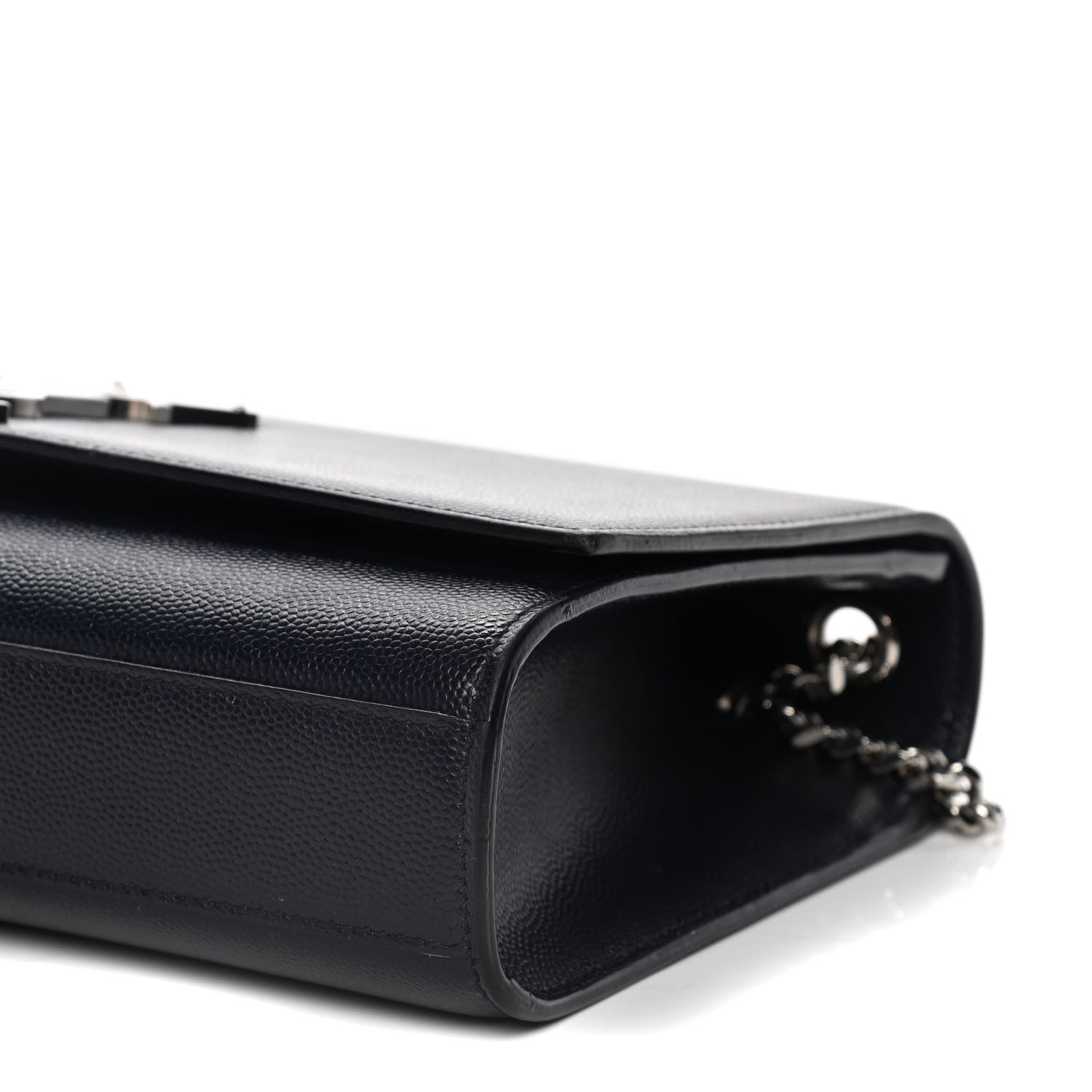 Saint Laurent Grain De Poudre Medium Classic Monogram Kate Satchel Deep Marine 14 of 15