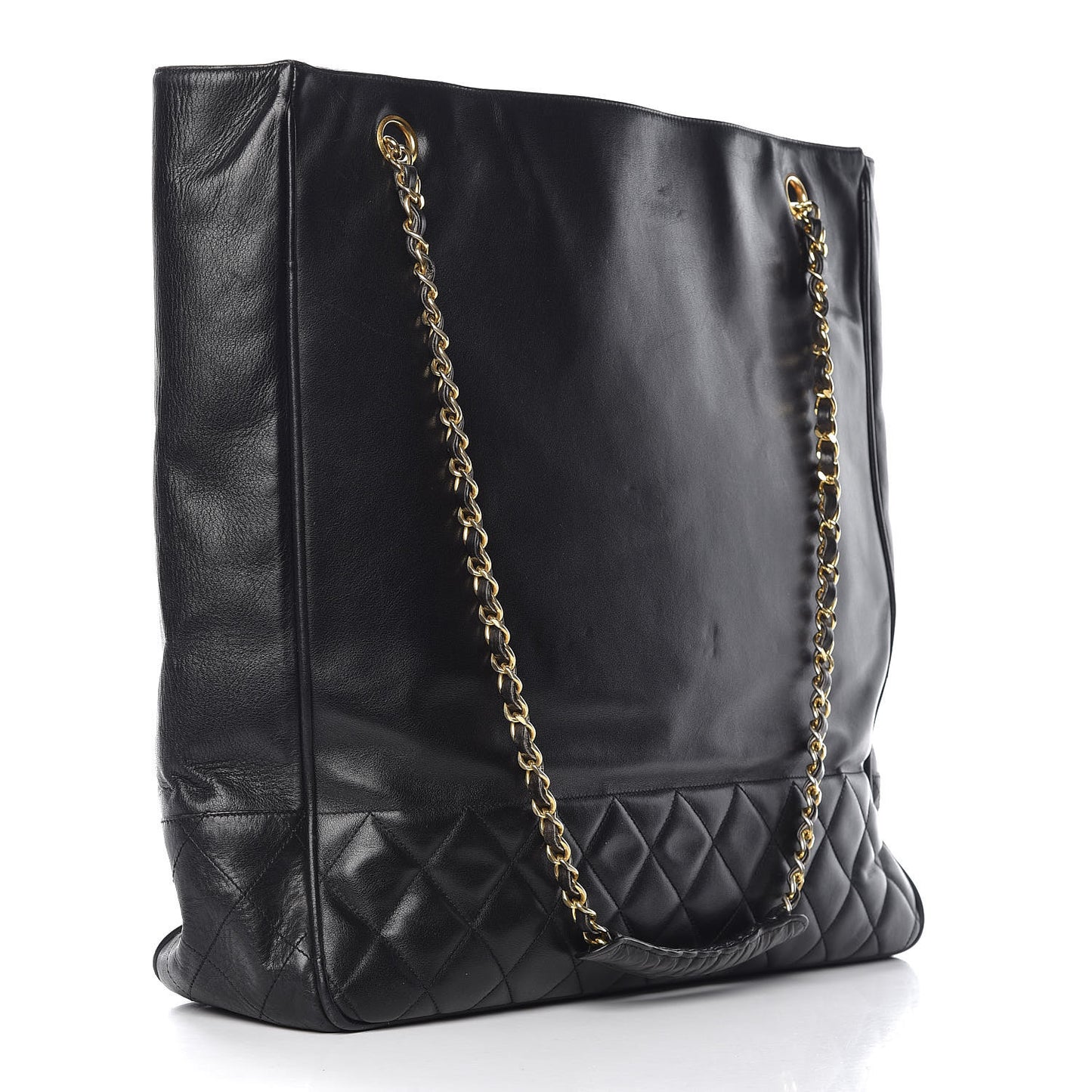 Lambskin Shopping Tote Black