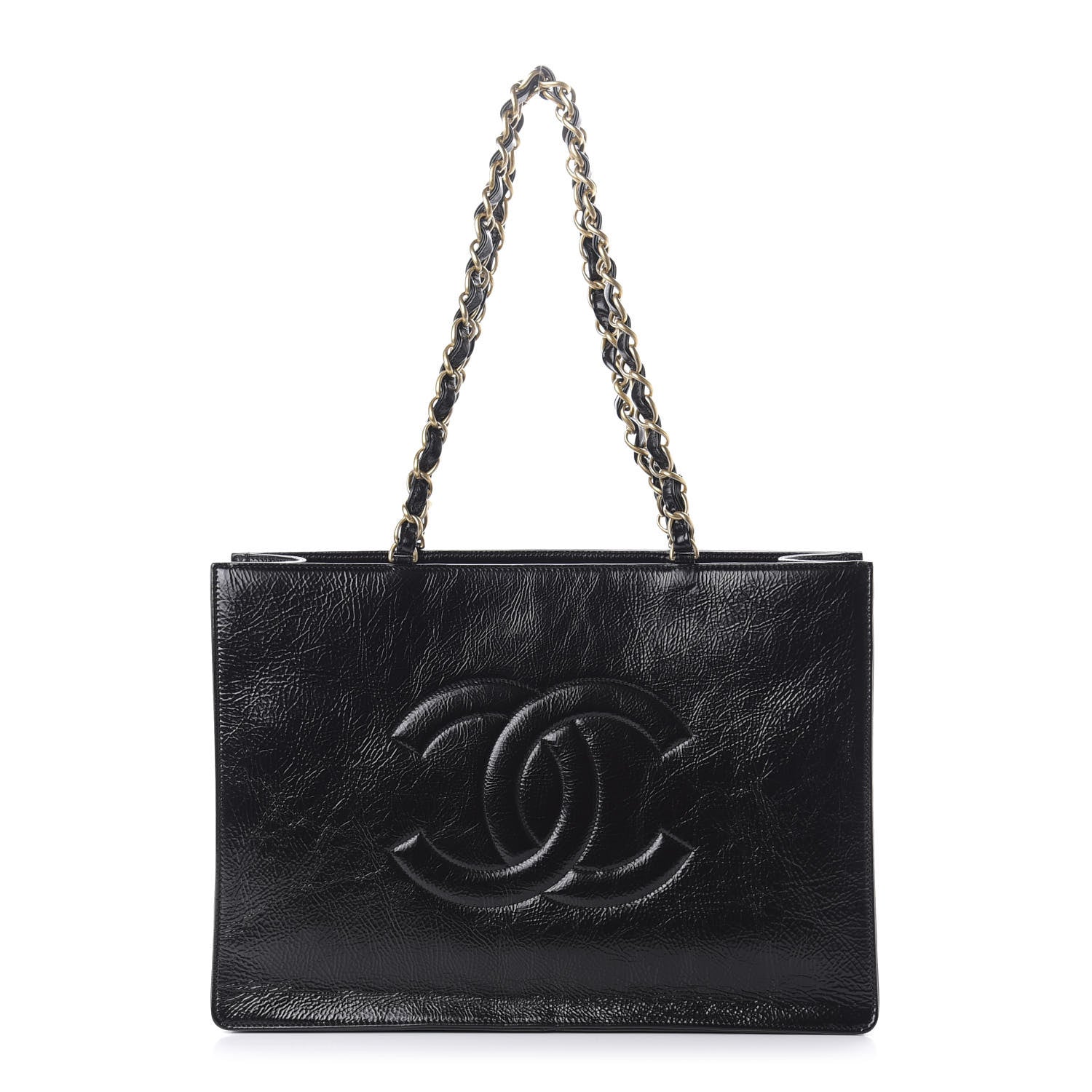 Chanel Shiny Aged Calfskin Shopping Bag Black 1 of 11
