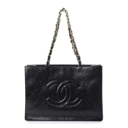 Chanel Shiny Aged Calfskin Shopping Bag Black 1 of 11