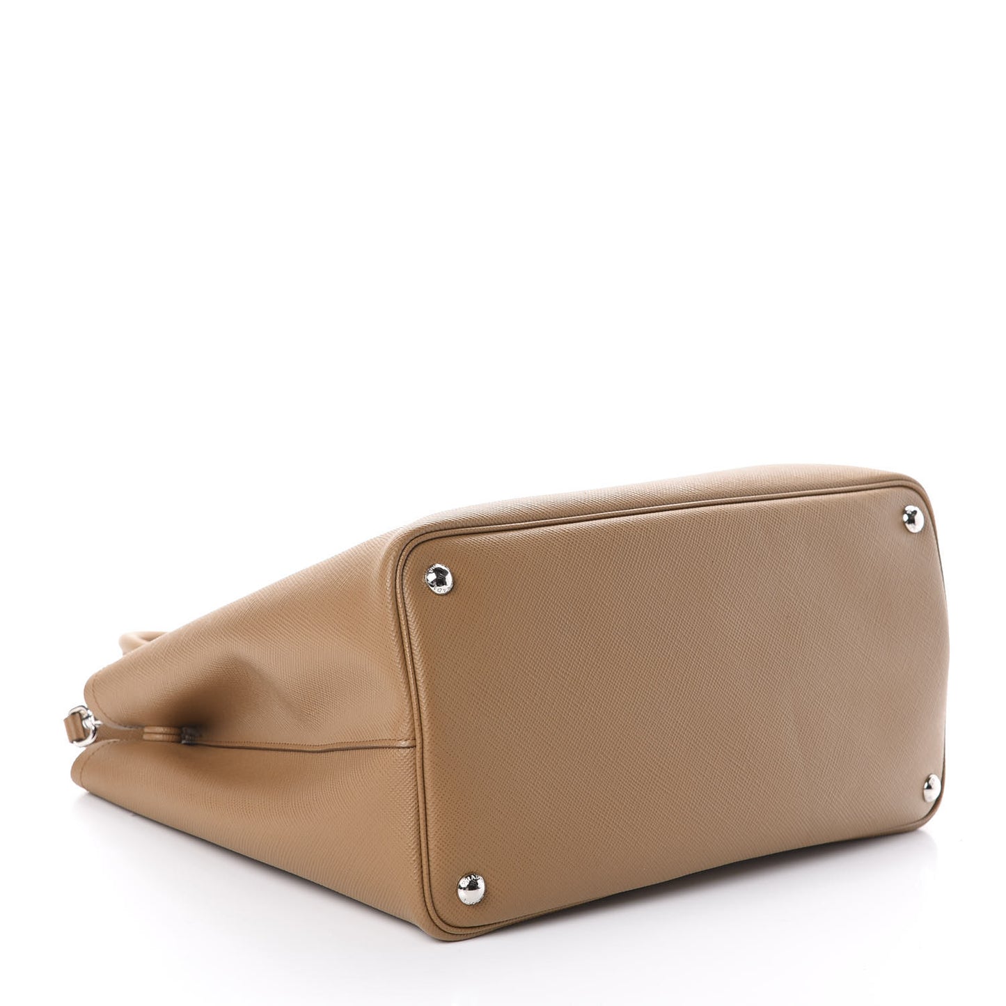 Saffiano Cuir Medium Double Handle Tote Caramel