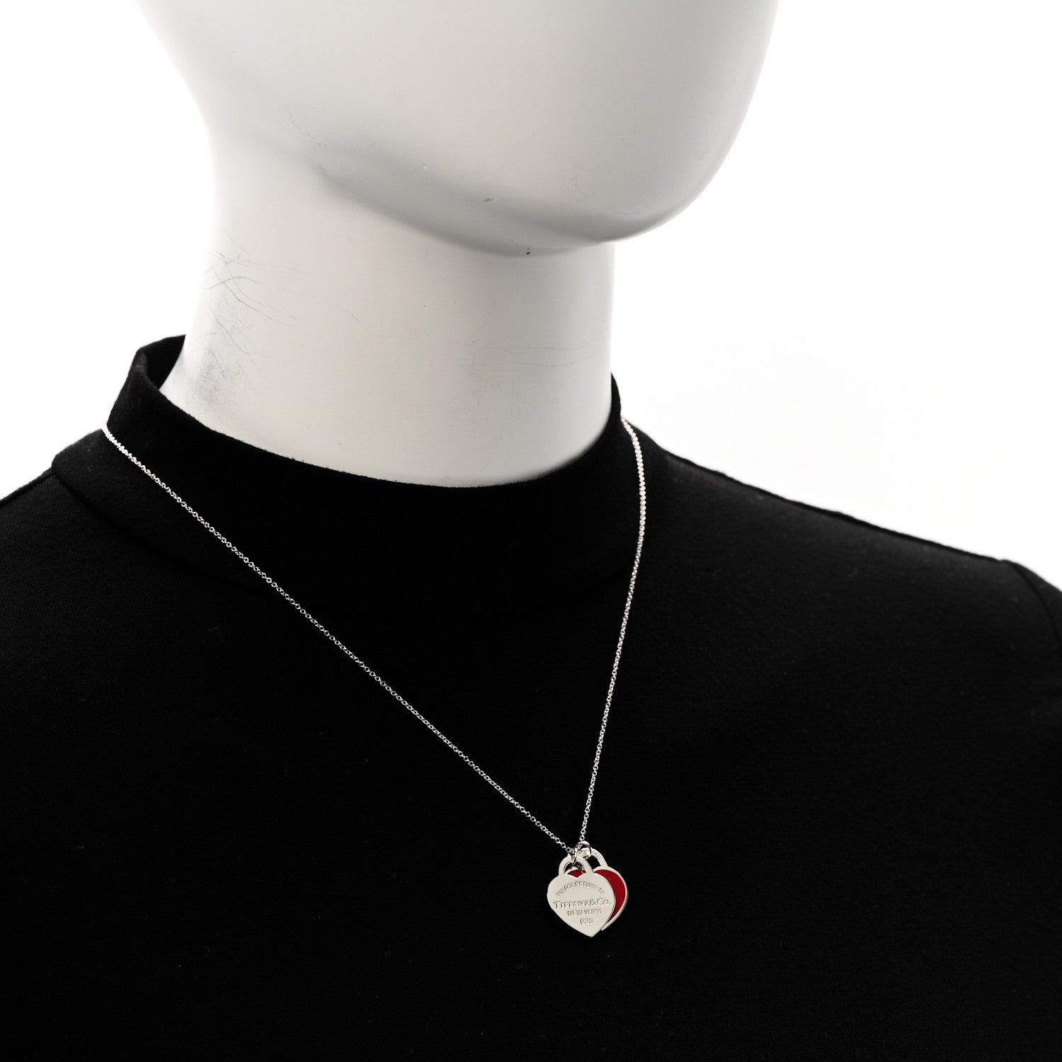 Tiffany Sterling Silver Enamel Large Return to Tiffany Double