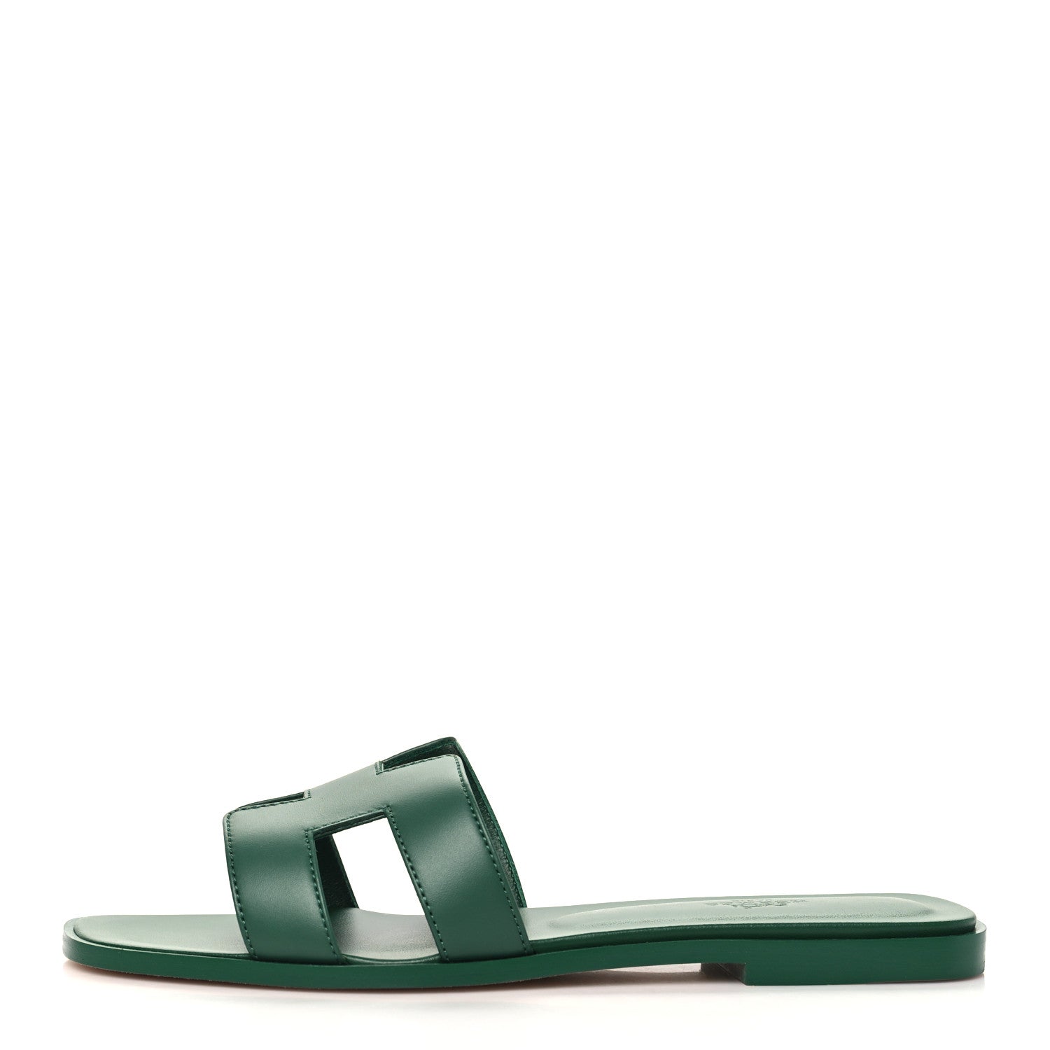 Hermes Calfskin Oran Sandals 40 Vert Viride 1 of 10
