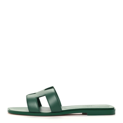 Hermes Calfskin Oran Sandals 40 Vert Viride 1 of 10
