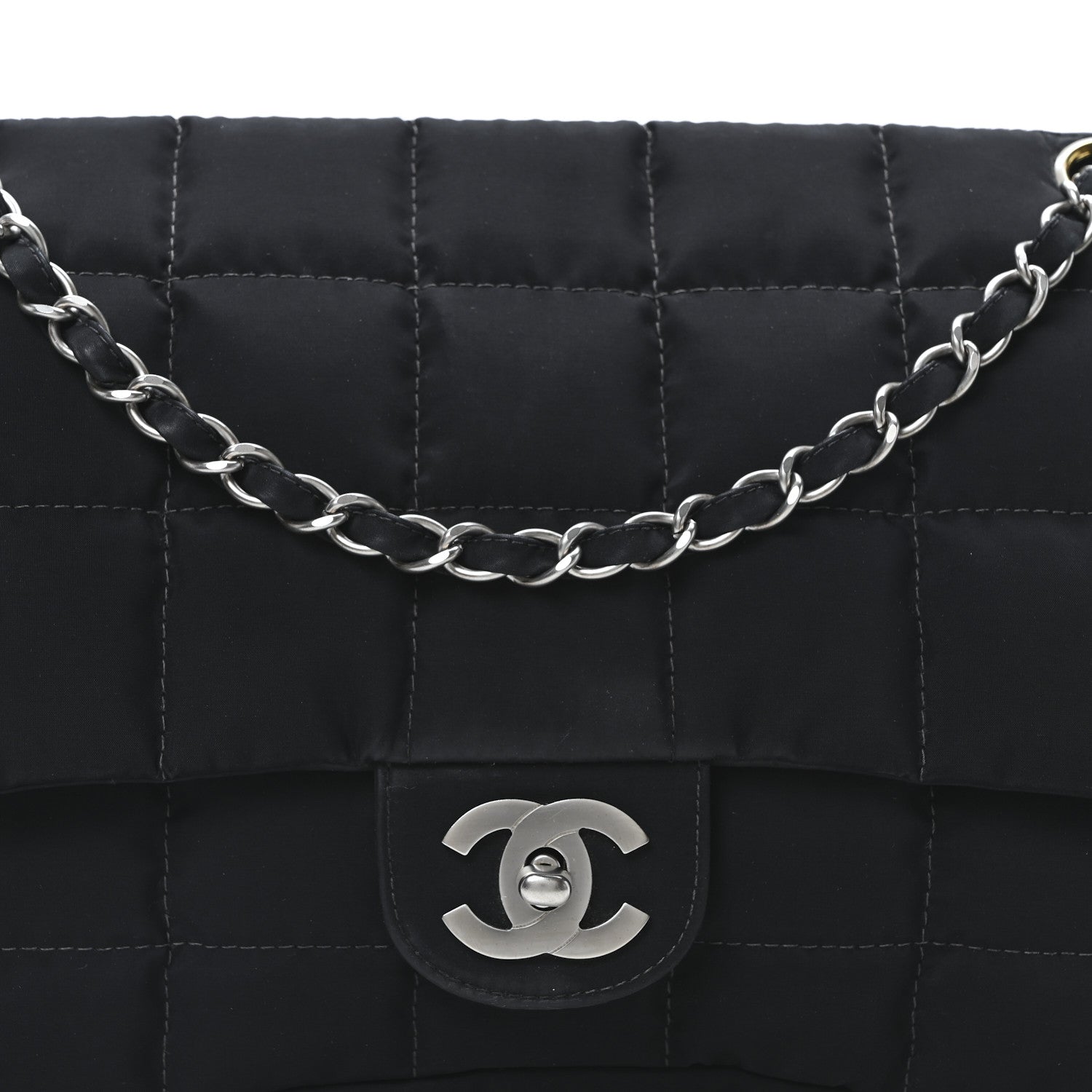 Chanel Nylon Square Quilted Flap Black 8 of 10