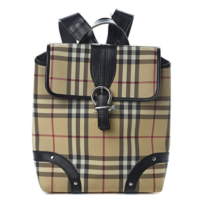 Burberry Canvas House Check Backpack Black 1 of 12