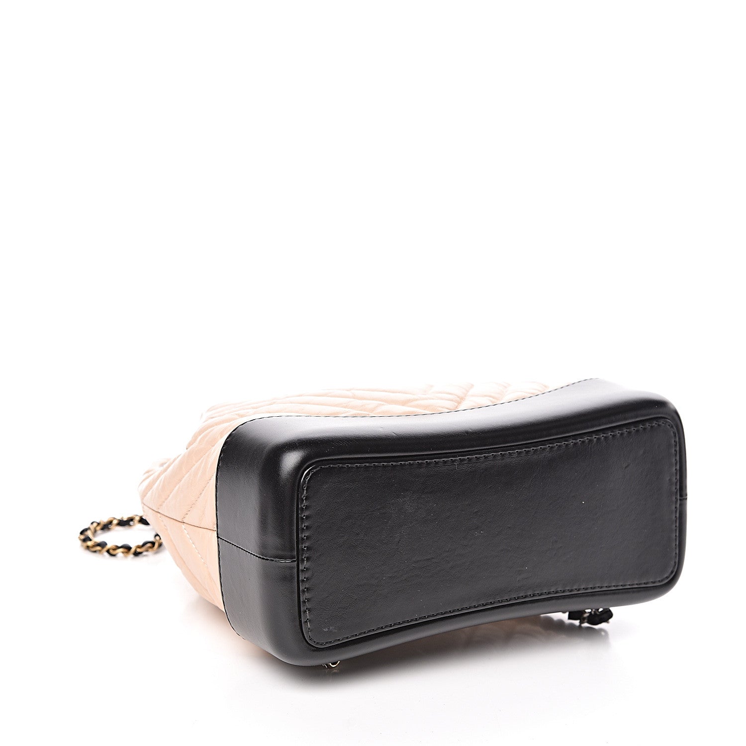 Chanel Aged Calfskin Quilted Small Gabrielle Backpack Beige Black 4 of 9