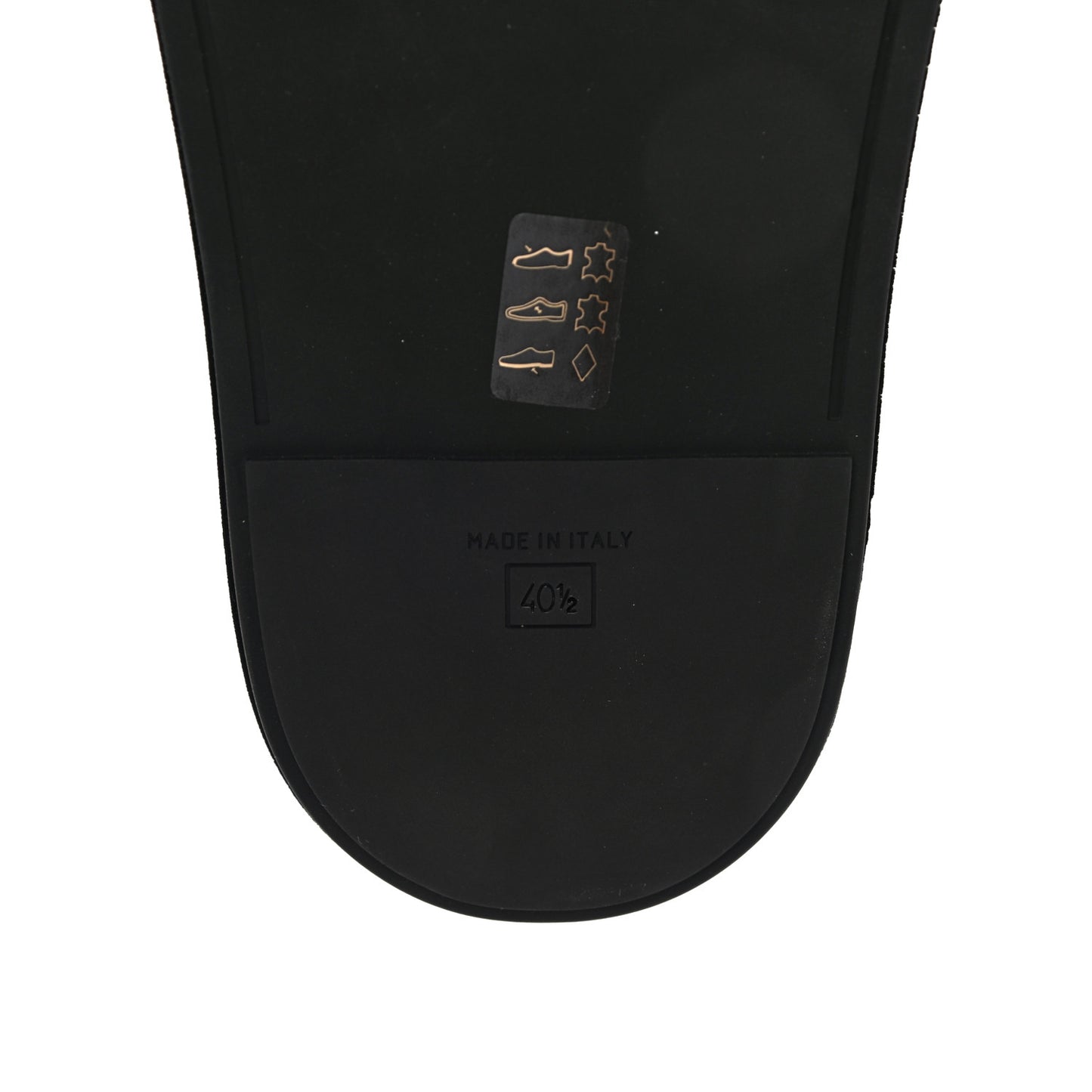 Calfskin FF Embossed Slide Sandals 40.5 Maya Black