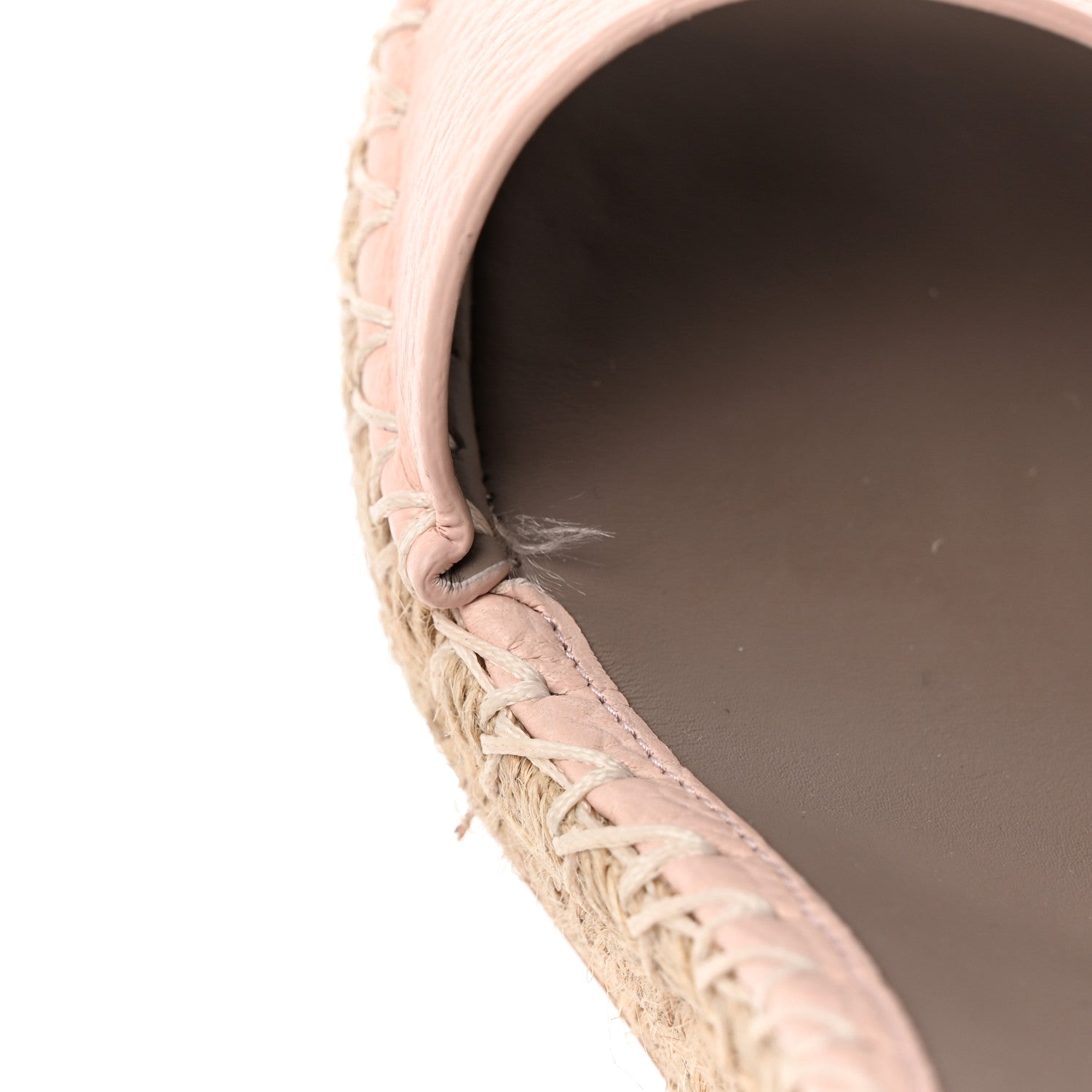 Valentino Garavani Grained Calfskin Rockstud Ankle Strap Espadrille 15/105mm Wedge Sandals 39 Rose Quartz Natural 13 of 14