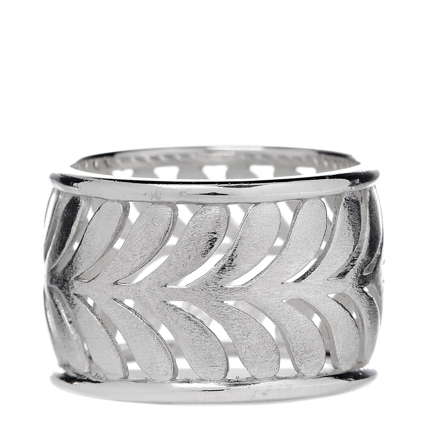 Tiffany Sterling Silver Villa Paloma Palm Band Ring 50 5.25 3 of 4