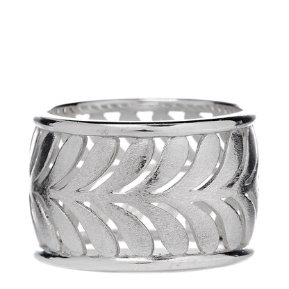 Tiffany Sterling Silver Villa Paloma Palm Band Ring 50 5.25 3 of 4