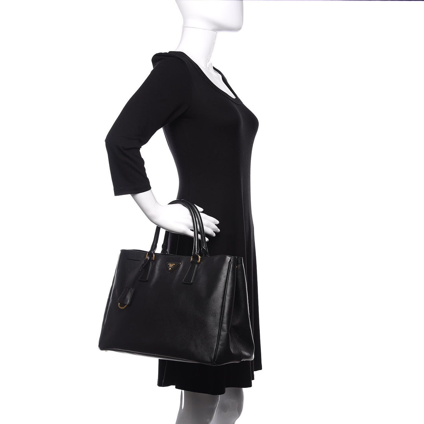 Saffiano Lux Large Tote Black