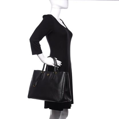 Prada Saffiano Lux Large Tote Black 2 of 12