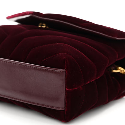 Saint Laurent Velvet Y Quilted Monogram Toy Loulou Crossbody Bag French Burgundy 10 of 10