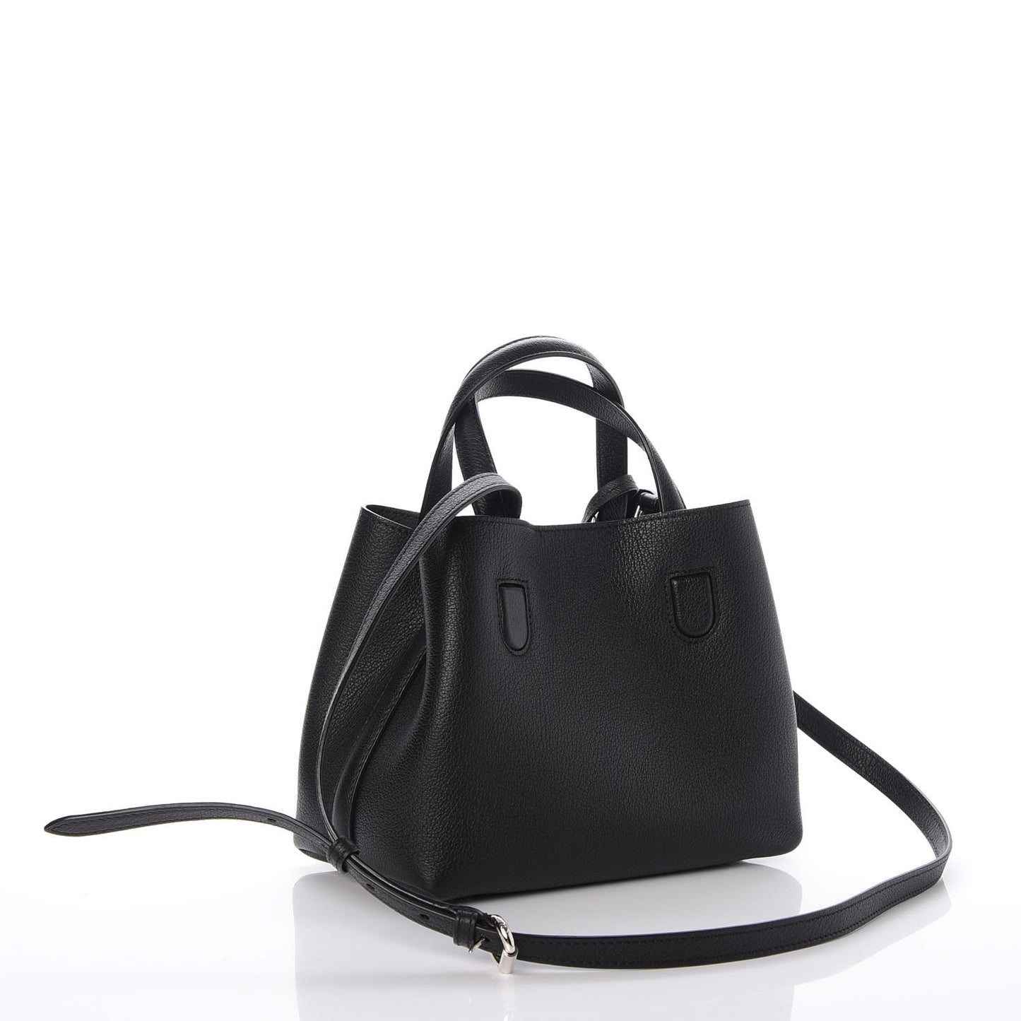 Grained Calfskin Small Blossom Tote Black