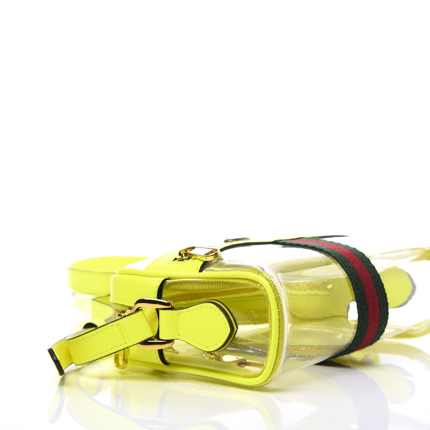 Gucci Vinyl Web Mini Ophidia Transparent Shoulder Bag Yellow Fluo 6 of 8