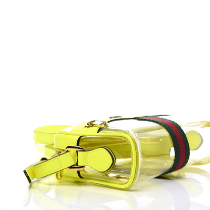 Gucci Vinyl Web Mini Ophidia Transparent Shoulder Bag Yellow Fluo 6 of 8