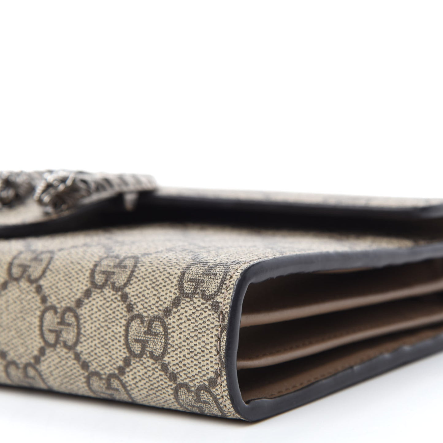 GG Supreme Monogram Mini Dionysus Chain Wallet Beige Taupe