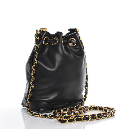 Chanel Lambskin CC Drawstring Bag Black 3 of 8