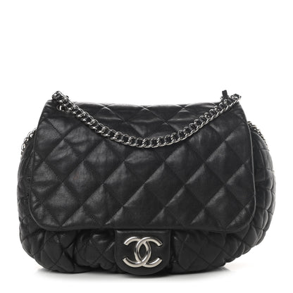 Chanel Washed Lambskin Quilted Large Chain Around Flap Black 1 of 13