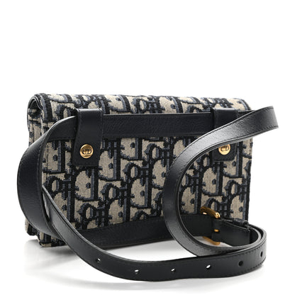 Christian Dior Oblique Saddle Belt Bag Blue 3 of 7