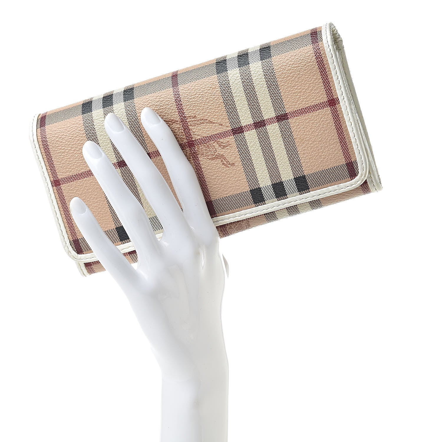 Burberry Haymarket Check Penrose Continental Wallet White 2 of 13