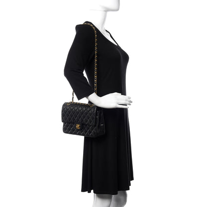 Chanel Lambskin Quilted Medium Double Flap Black 2 of 12