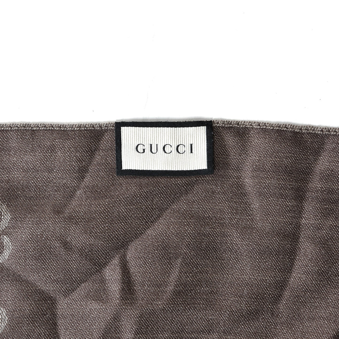 Wool Silk Monogram Scarf Brown