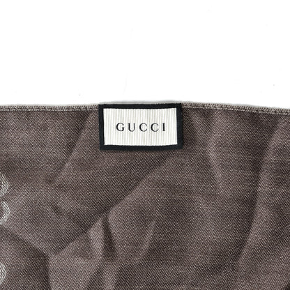 Gucci Wool Silk Monogram Scarf Brown 4 of 4