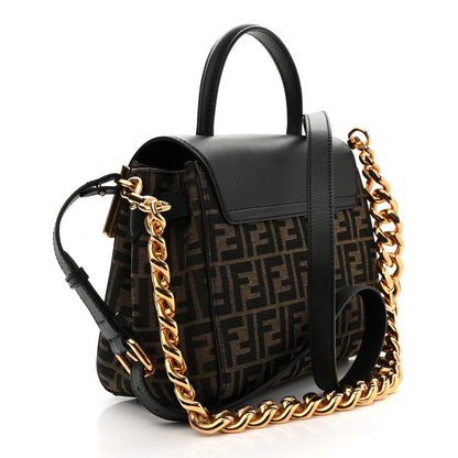 Versace X FENDI Grained Calfskin Fendace Medium La Medusa Top Handle Bag Black Brown 3 of 11