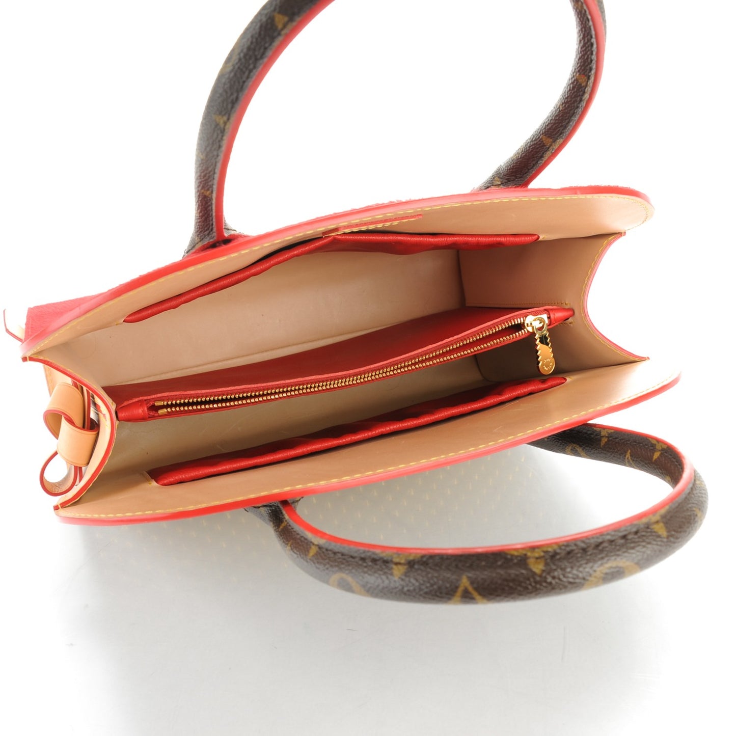 Monogram Calf Hair Spikes Iconoclasts Christian Louboutin Tote Red