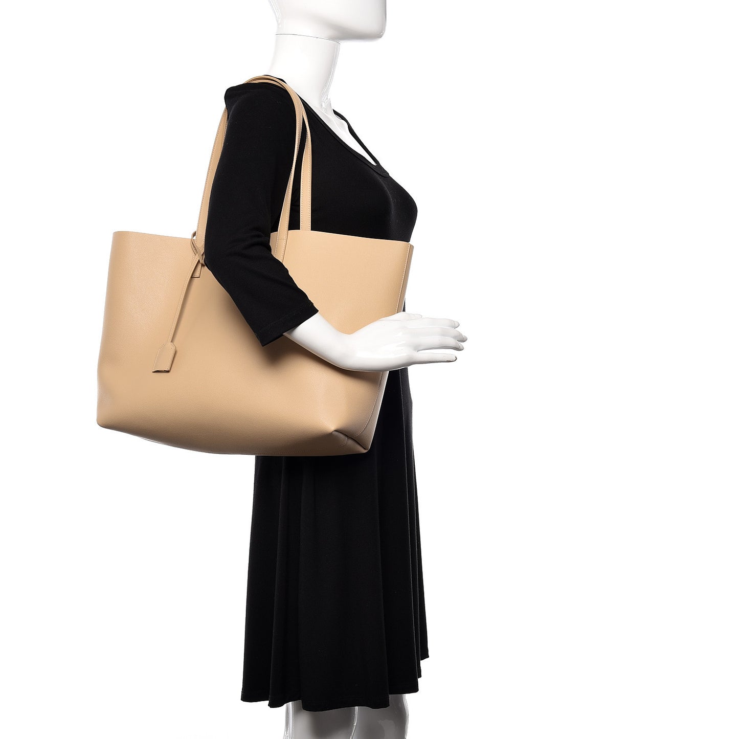Calfskin Large Shopping Tote Nude Powder