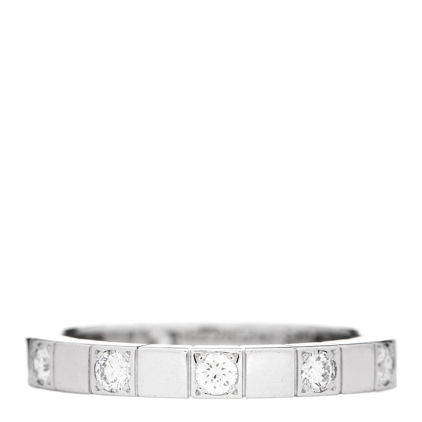 18K White Gold Diamond Lanieres Half Eternity Band Ring 56 7.75