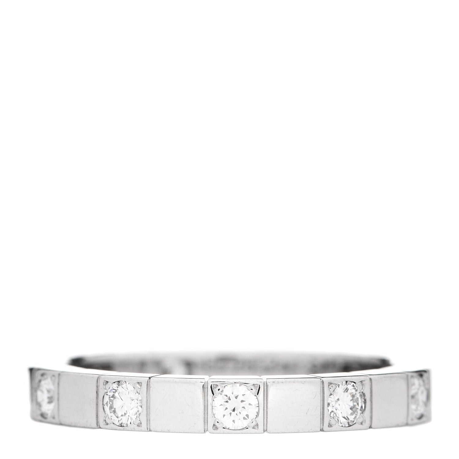 Cartier 18K White Gold Diamond Lanieres Half Eternity Band Ring 56 7.75 2 of 3